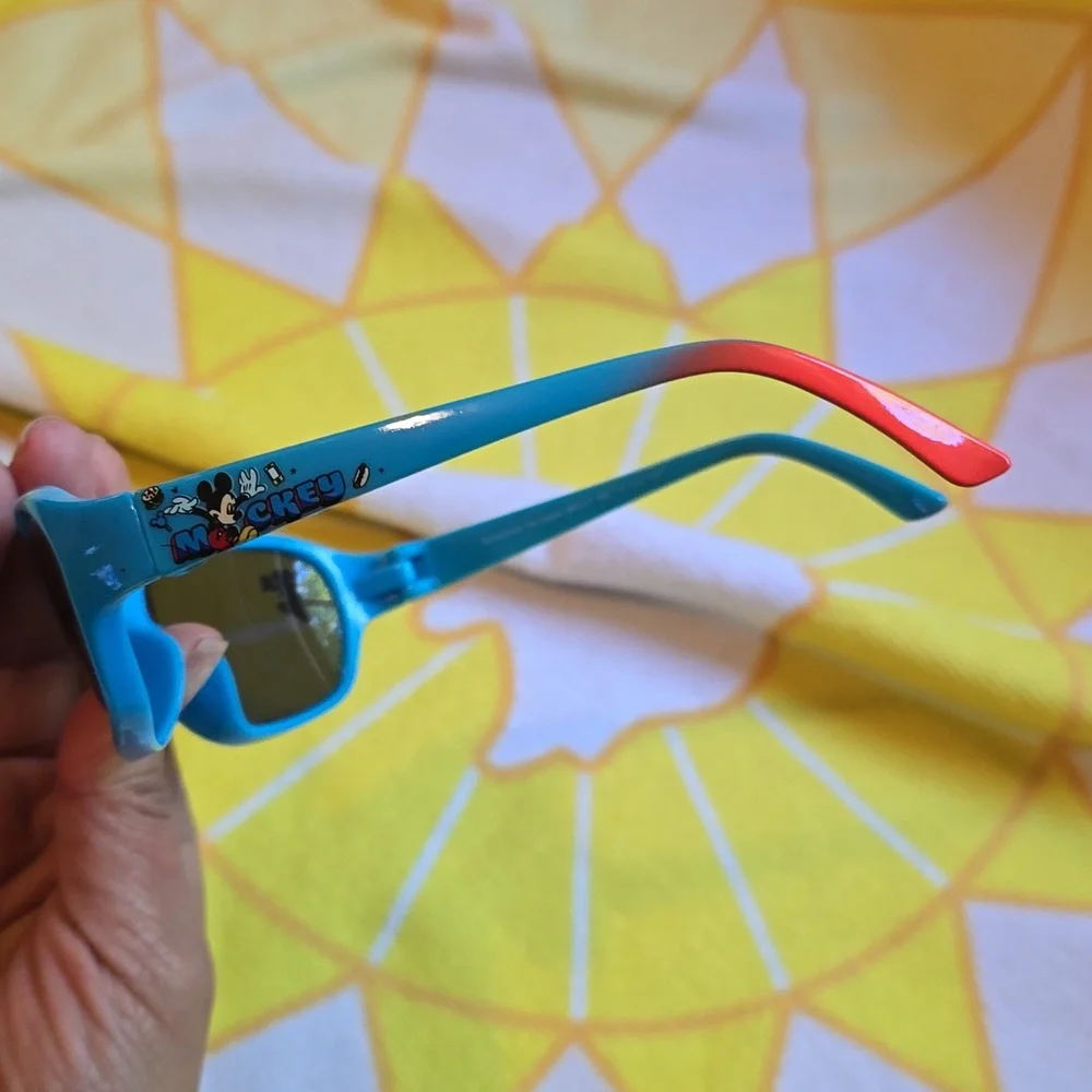 EUC - Disney Mickey Toddler Sunglasses in Blue with Orange tips